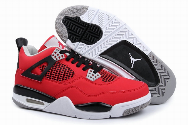 men jordan 4 red and white shoes-001